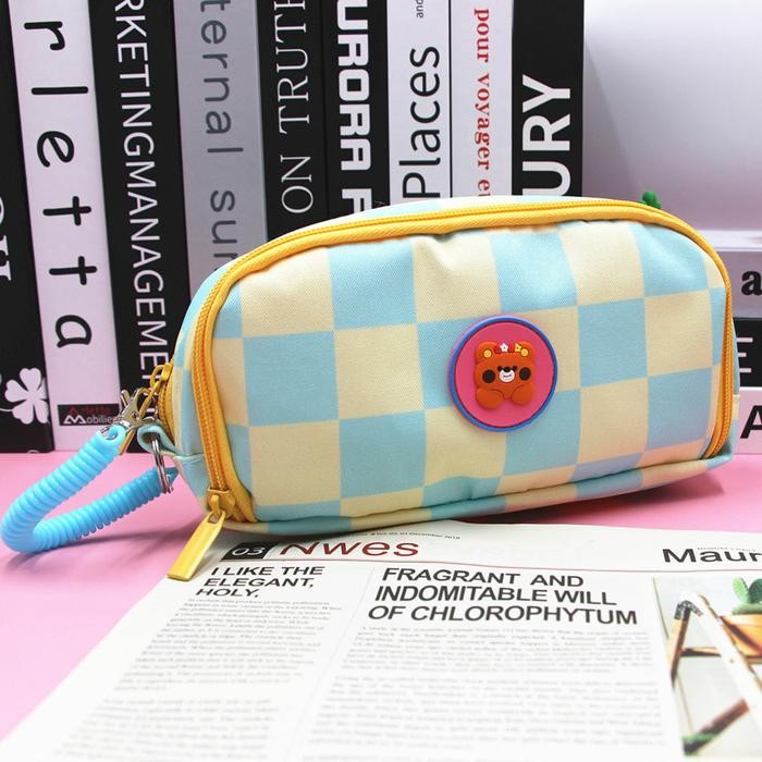 

1Pc Kotak Pensil Sleting Pencil Case Korea Aesthetic Lucu Import /Premium/Plaid / Zipper/