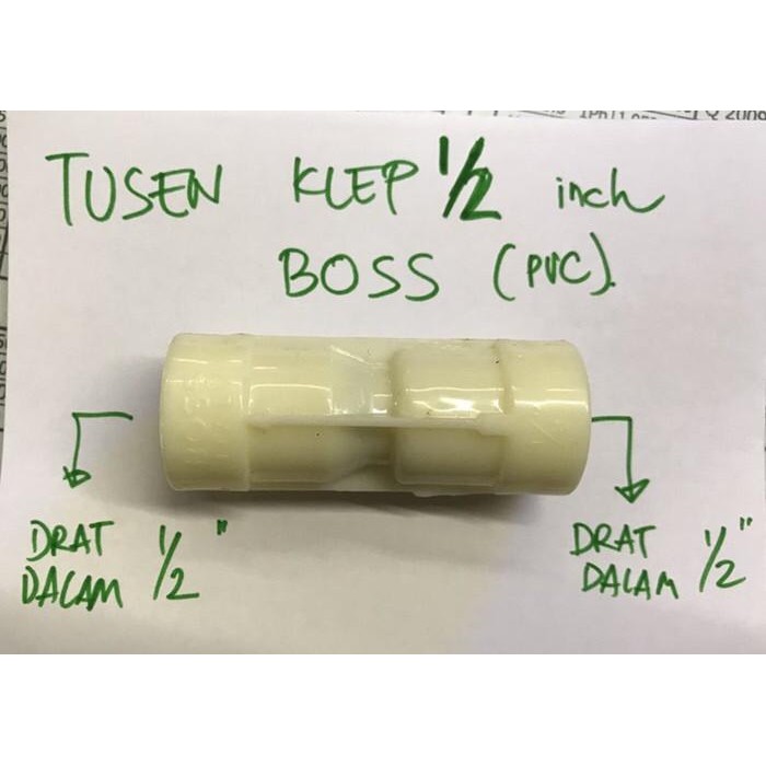 Boss 1/ 2 Inch Dim Tusen Pvc Klep 1 Satu Arah Sambungan Pipa