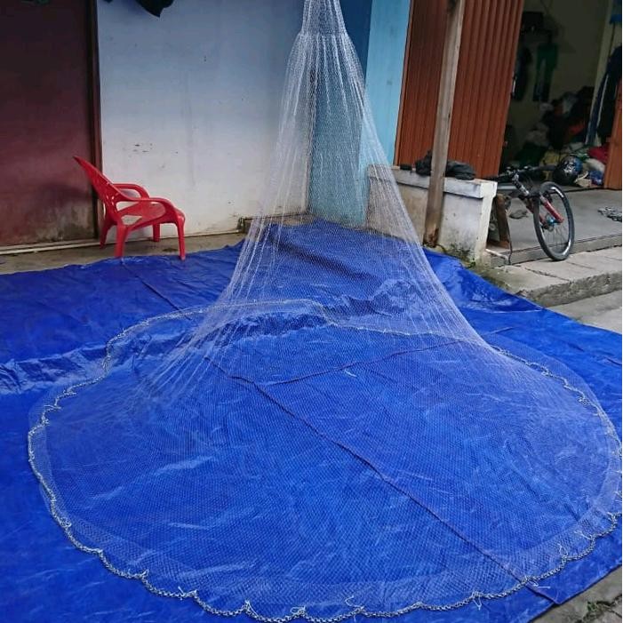 Jala ikan, jala lempar 2,5 meter bahan senar siap pakai, jala udang, jala sungai, jala laut