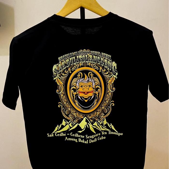 HOT Kaos Semar / Kaos Jawa Keren / Kaos Wayang Kulit / Kaos Paramesti - HITAM, M ( PENDEK )