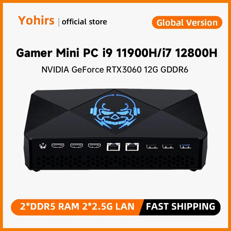 Intel Core i7 12700H i9 11900H Gaming Mini PC NVIDIA GeForce RTX 3060 12G GDDR6 2*DDR5 Slots Windows