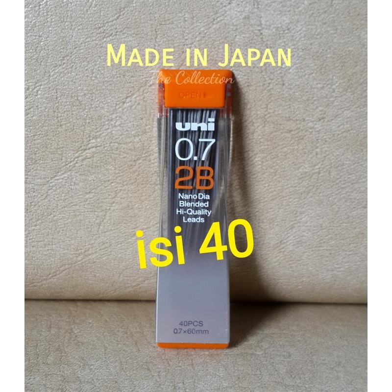 

ATK0326UN isi 40 pcs JAPAN 2B 0.7mm isi pensil mekanik uni mitsubishi