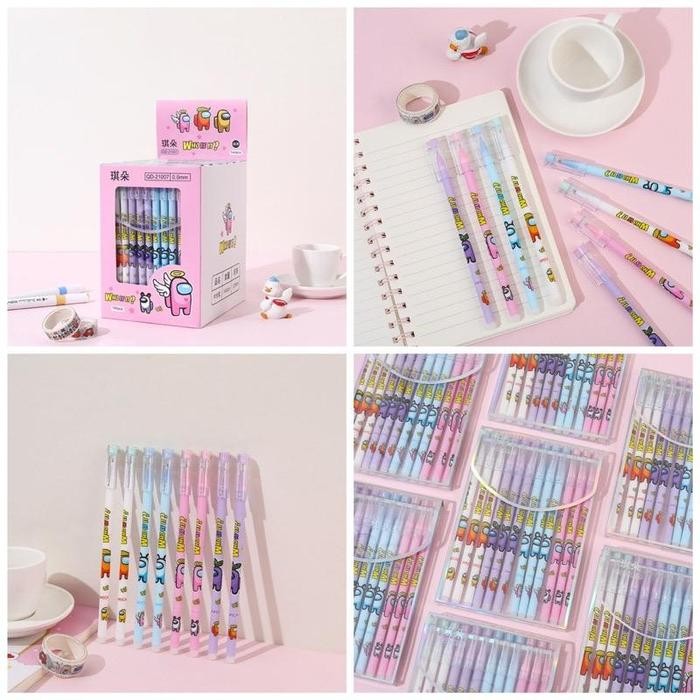 

COD 12PCS PULPEN GEL BISA DI HAPUS KARAKTER LUCU / PULPEN ALAT TULIS KD254