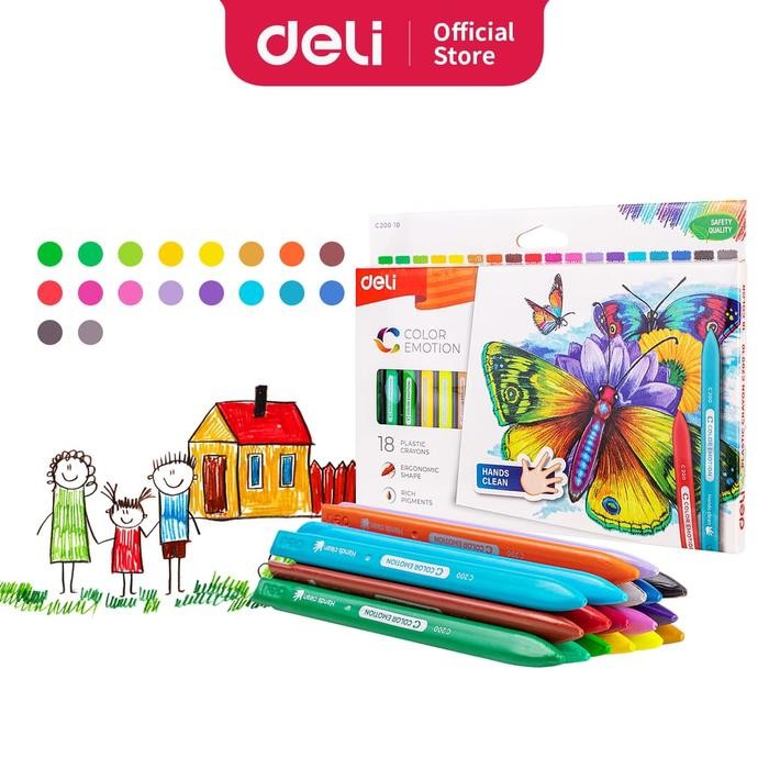 

Deli EC20010 School Crayon/Krayon - Plastic Crayon Triangle 10/18/24 Color stationery Plastik