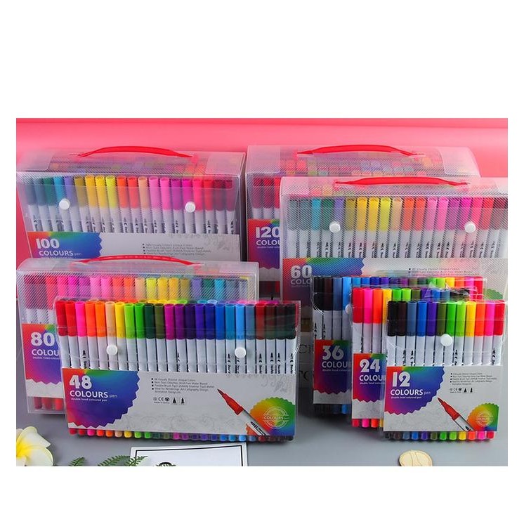 

Spidol Double Head Pen Drawing Fine Art / Set Double Tip Pen S0254