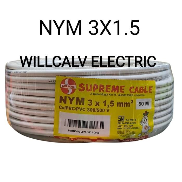 SUPRIME KABEL NYM 2X1.5 2X2.5 3X1.5 3X2.5 50 METER FULL TEMBAGA TERMURAH