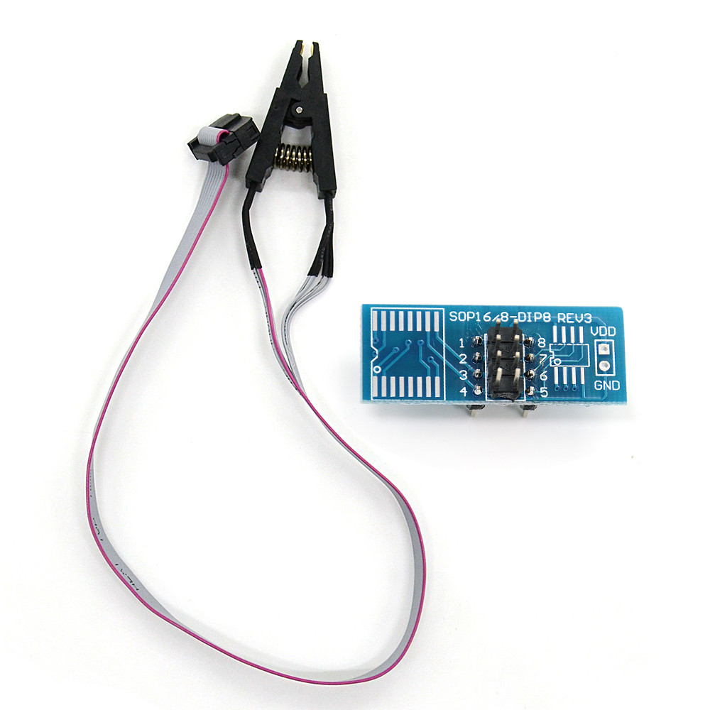

SOIC8 SOP8 Test Clip For EEPROM 93CXX/25CXX/24CXX in-circuit programming on USB Programmer TL866CS
