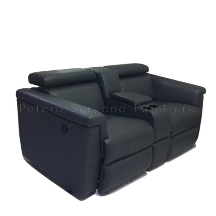 Sofa 2 Seater Recliner Eletrik + 1 Console Box Storage Mb Te Camaro