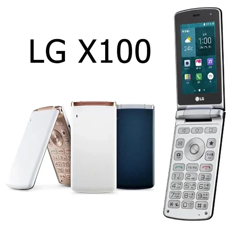 Unlocked Original LG Smart Folder 4G LTE Mobile Phone Unlocked LG X100 3.3'' 2GB RAM 16GB ROM 4.9MP 