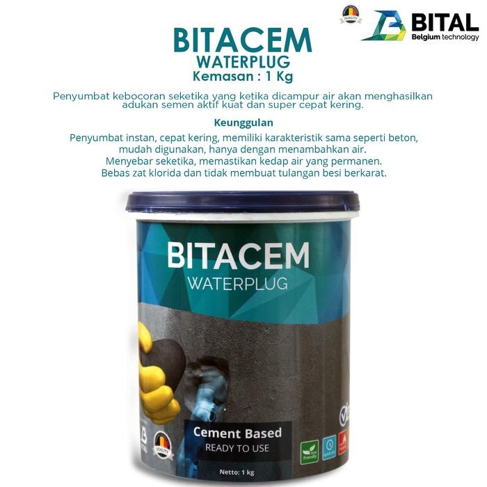 4Kg Bitacem Waterplug Penyumbat Kebocoran Beton & Dinding