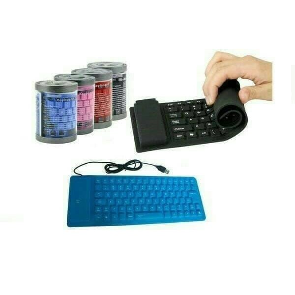 KEYBOARD LUAR EXTERNAL USB FLEXIBLE KARET USB KEYBOARD LAPTOP KOMPUTER