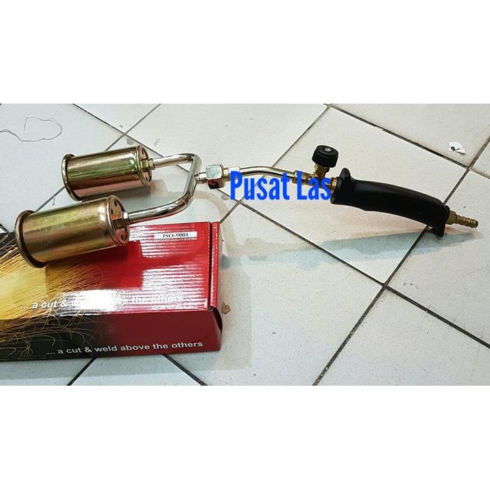 Terbaik Heating Torch Double 2 Nozzle Short / Blender Bakar Gas Torch Dua