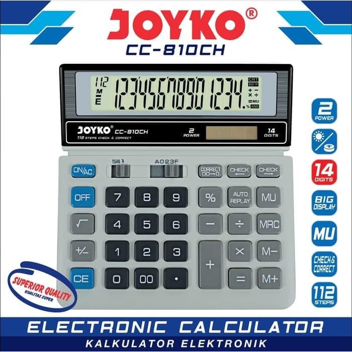 

Kalkulator Calculator 14 Digit Joyko CC-810CH