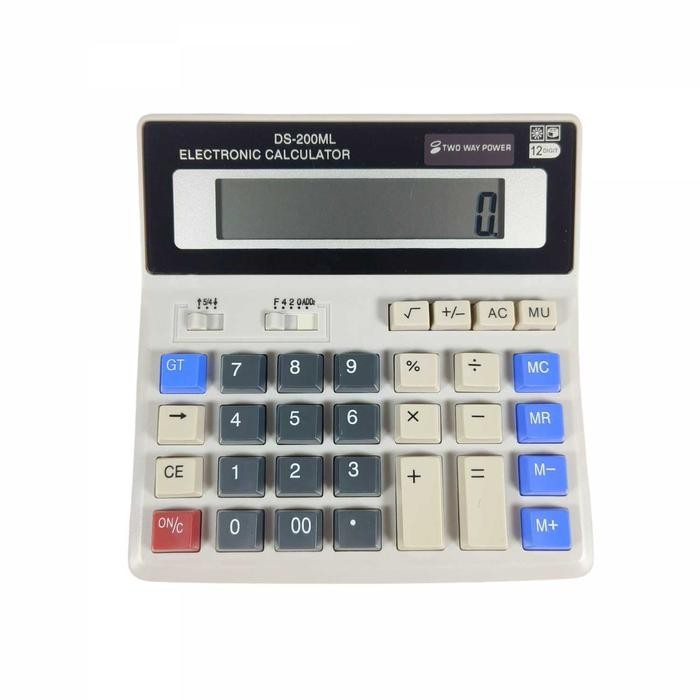 

DEXIN Kalkulator 12 Digit Large LCD Display Two Way Power Solar - DS-200ML