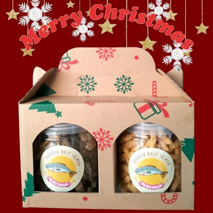 

Hampers Natal Fish Skin Salmon dan Cheese Stik Parsel Kue snack enak Gift Food