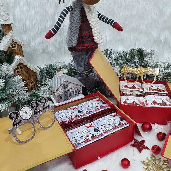 

Paket dekorasi hampers natal christmas parcel hadiah kue kering 19