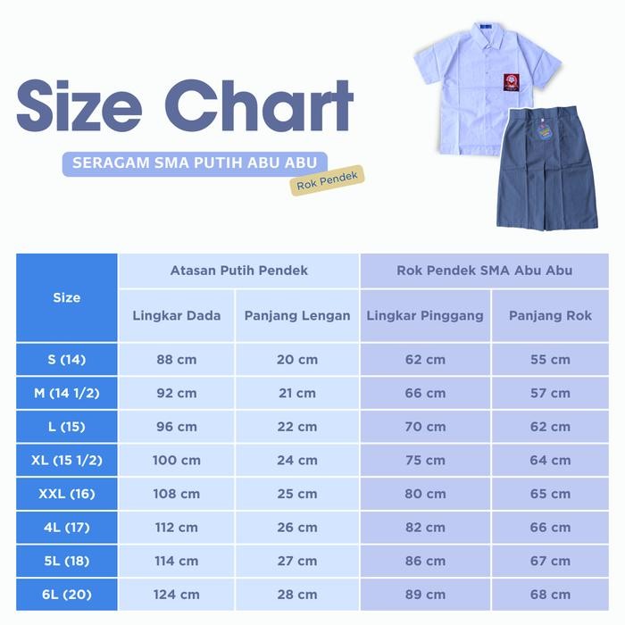 (Expert) Stelan Seragam SMA Putri / Seragam SMA Pendek Putri / Seragam putih Abu Abu Pendek