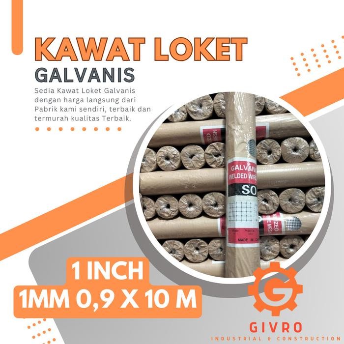 PROMO KAWAT LOKET GALVANIS 1/2 INCH KAWAT LOKET 1 MM 0,9 X 10M KAWAT LOKET KANDANG TERMURAH