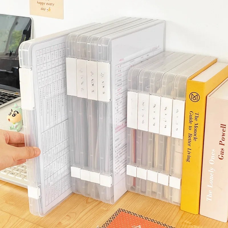 

Transparent A4 File Sorting Folder File Organizer Box Office Stationery Document Bag Household
