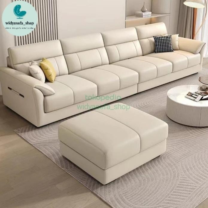 Sofa Custom / Sofa 3 Seater Nimalis Satu Set Bahan Kulit Sintetis
