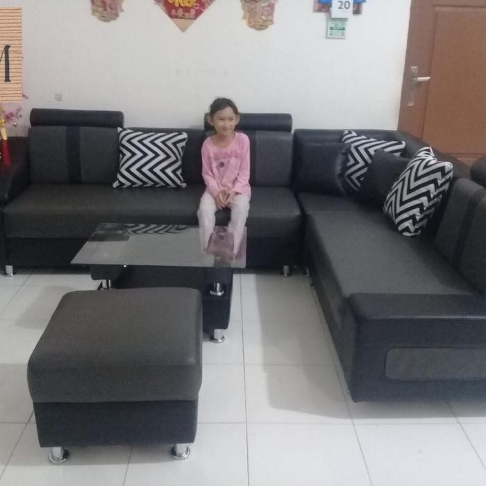 Kjm Sofa Sudut Nimalis Oscar 32 Sudut Puff (Termasuk Meja Dan Bantal)