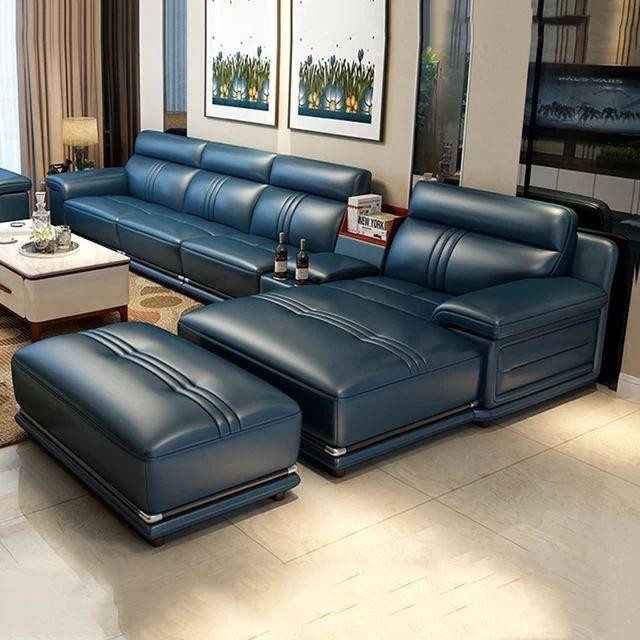 High Furniture Kulit Sintetis Asli Sofa Mewah