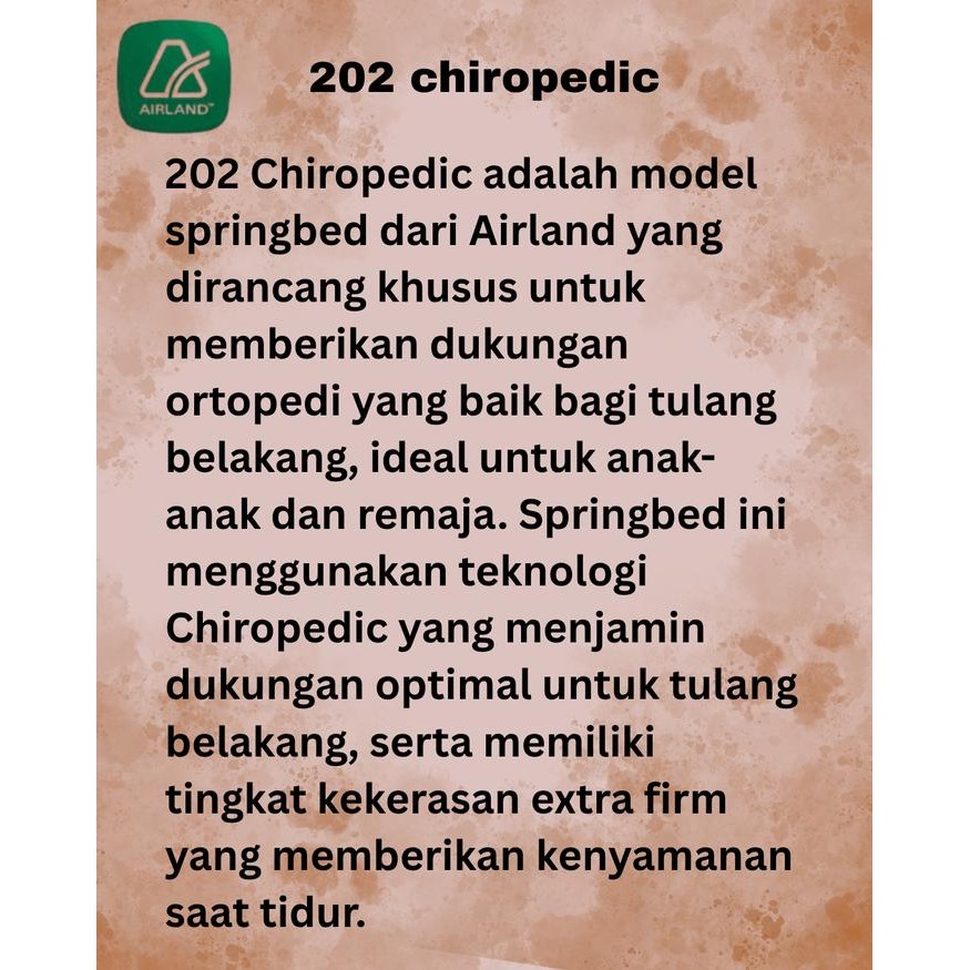 Airland Kasur Springbed 2In1 202 Iropedic - Full Set 90X200
