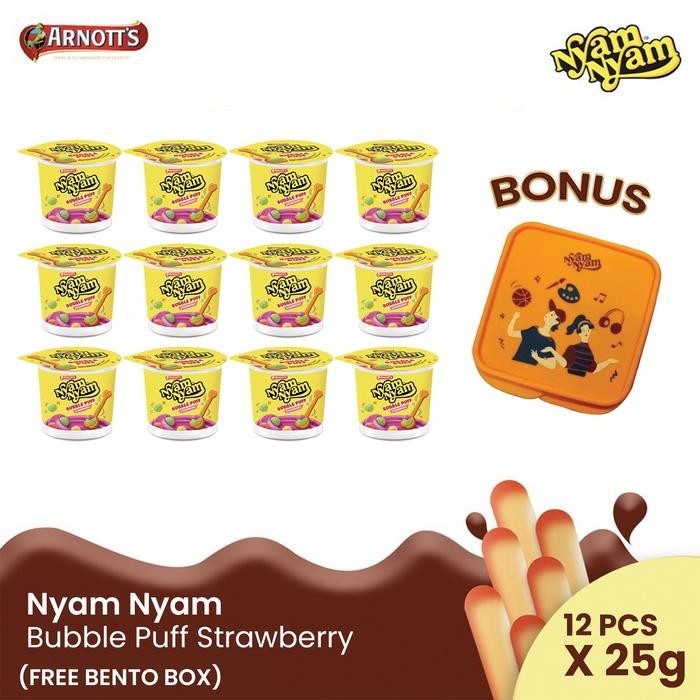 

Nyam - Nyam Bubble Puff Strawberry Pack - 12pcs (FREE Bento Box)