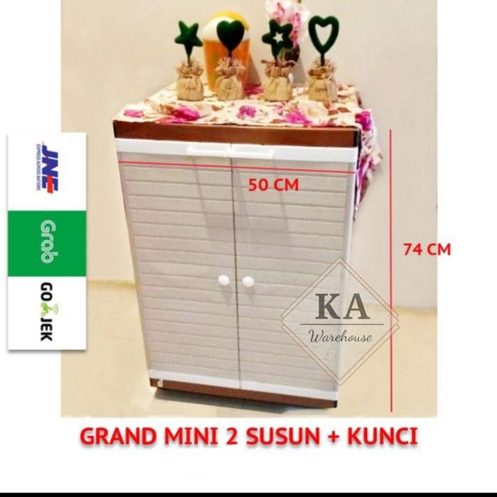 Lemari Pakaian Club / Lemari Plastik Grand Ni Club 2 Susun + Kunci