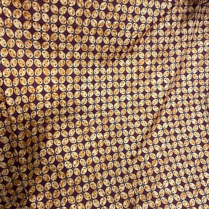 kain batik jarik printing motif kawung warna coklat jogja solo