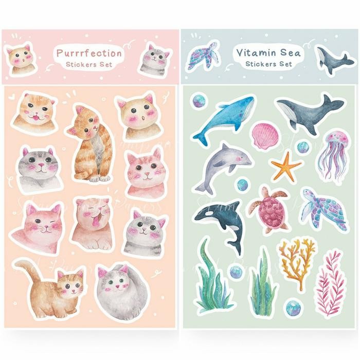 

AT Cute Animal Sticker Set by STAMP AND PAPER / Stiker Lucu Kucing Laut