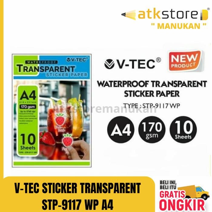 

AT V-Tec Kertas Sticker Transparan A4 STP-9117