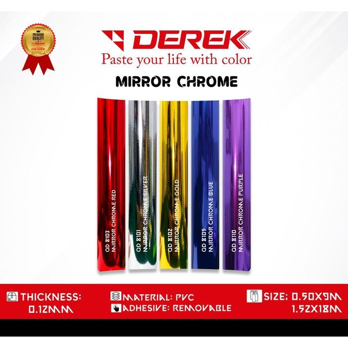 

AT Sticker Metalic Chrome Derek 50cm ( Meteran )
