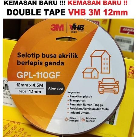 

AT DOUBLE TAPE 3M VHB ORIGINAL 12 MM x 4.5 M perekat isolasi bolak balik