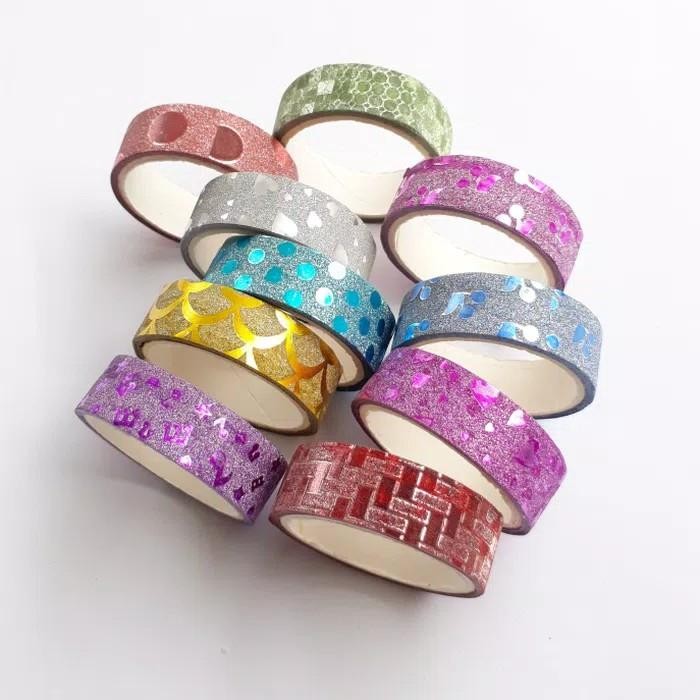 

AT Selotip Solasi Kertas Kreasi Prakarya Art Deco Glitter Isi 10