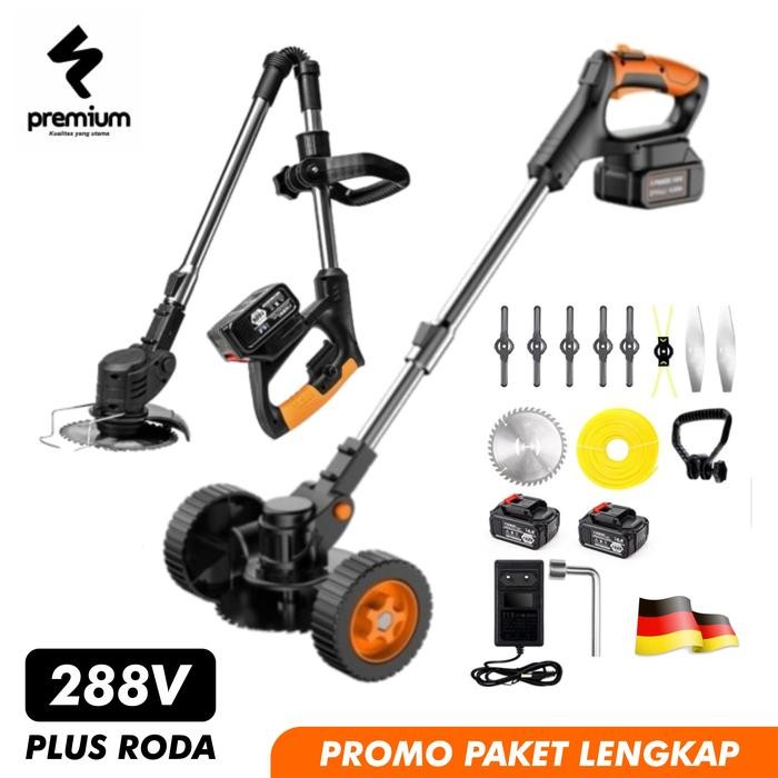 K-ONE 188V/88V/12V Mesin potong rumput baterai dg roda Mesin pemotong rumput listrik pemotong rumput