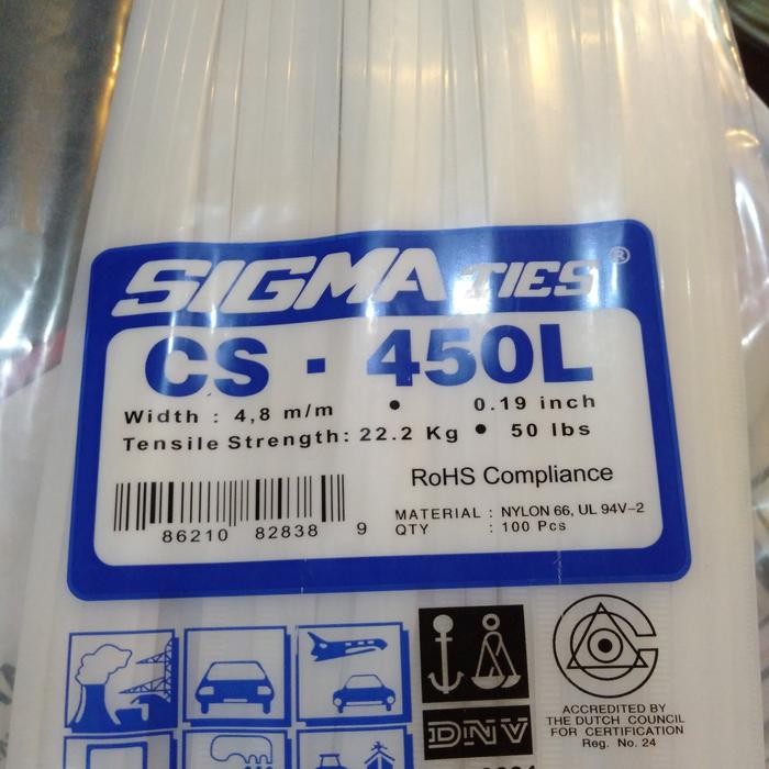 

Kabel Ties Sigma Cs 450 L Putih Isi 100 Pcs
