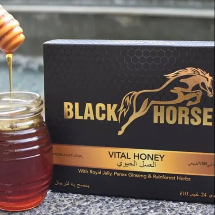

Madu Black Horse Vital Honey Original Madu Kuda Hitam 1 Box 24 Sachet