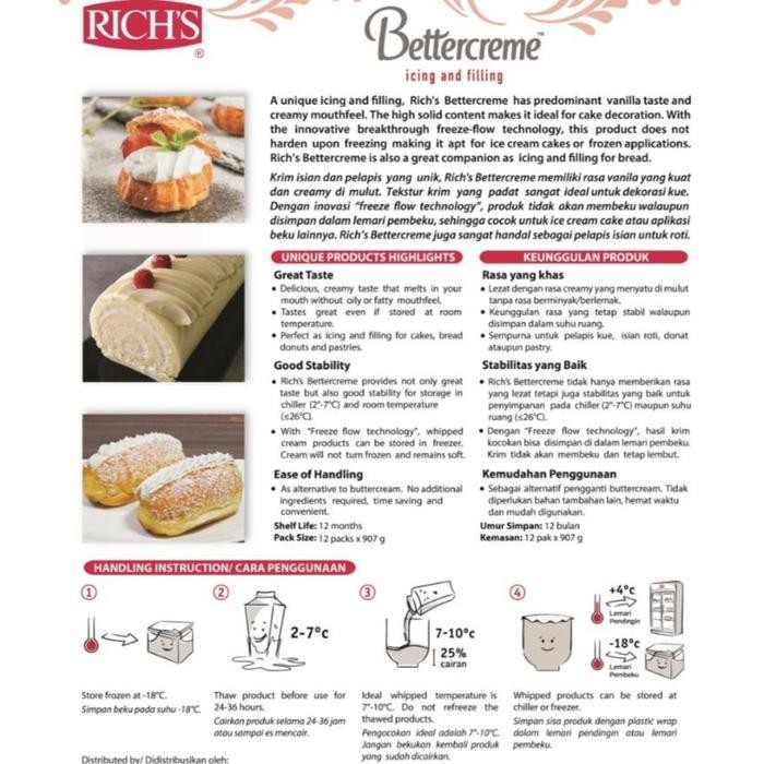 

(Expert) RICH RICHS RICHS Bettercreme 907 Gram Butter Cream Icing Filling