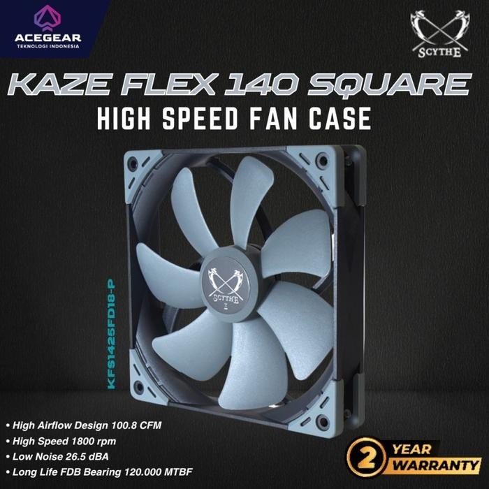 Fan Scythe Kaze Flex 140 PWM 1800 RPM Square Frame KazeFlex 140mm
