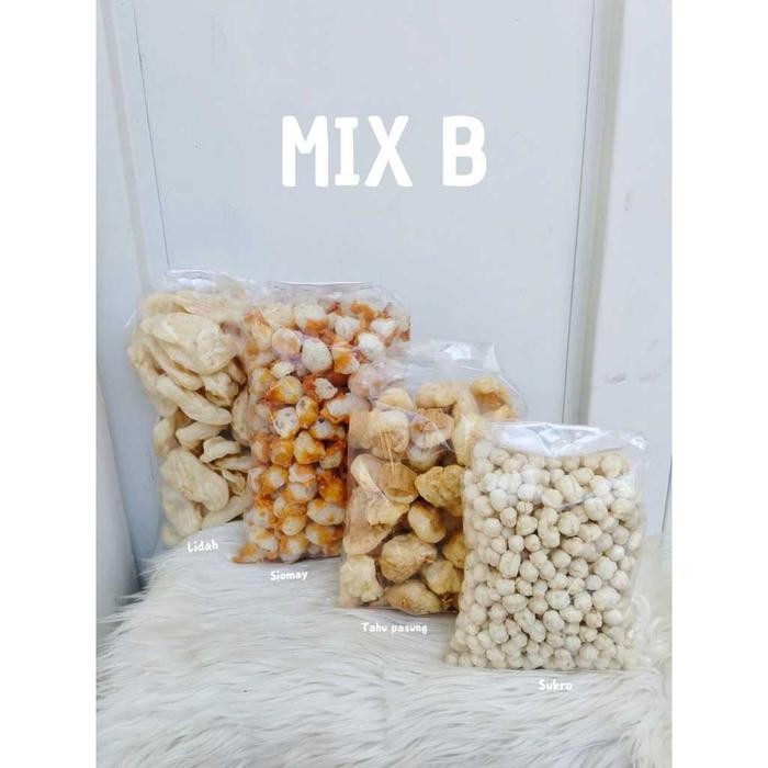 

(Expert) PAKET HEMAT MIX - B (lidah 50 pcs , tahu pasung 50 pcs , siomay mini 1/2 kg, 250 gr sukro )