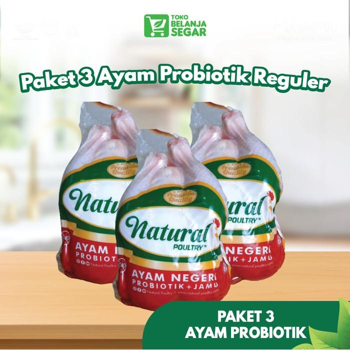 

(Expert) Paket 3 Ayam Probiotic Reguler (800-900 gram) - Natural Poultry