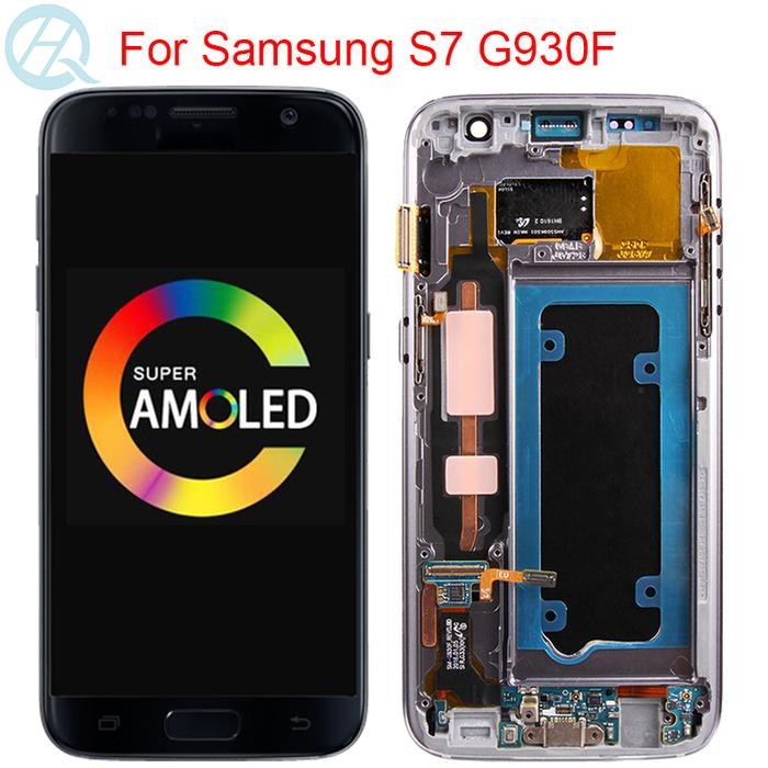 G930F Display For Samsung S7 G930F LCD With Frame 5.1inch S7 SMG930