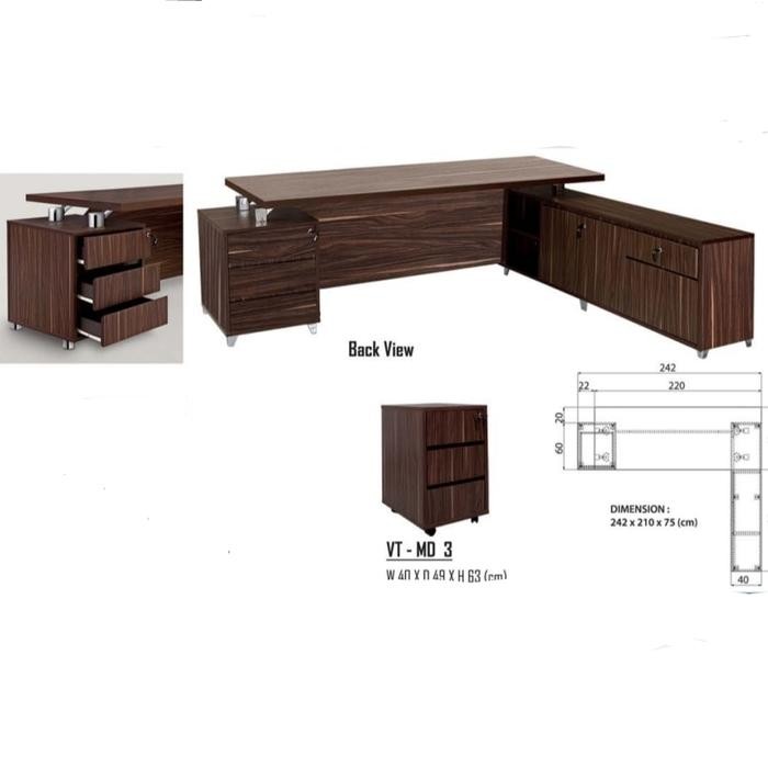 Meja Direktur Meja Kantor Indai Vitur Finishing Hpl