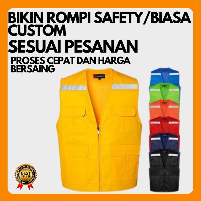 Rompi Baju Safety K3 Bikers Motor Proyek Kerja Lapangan Jaring Custom