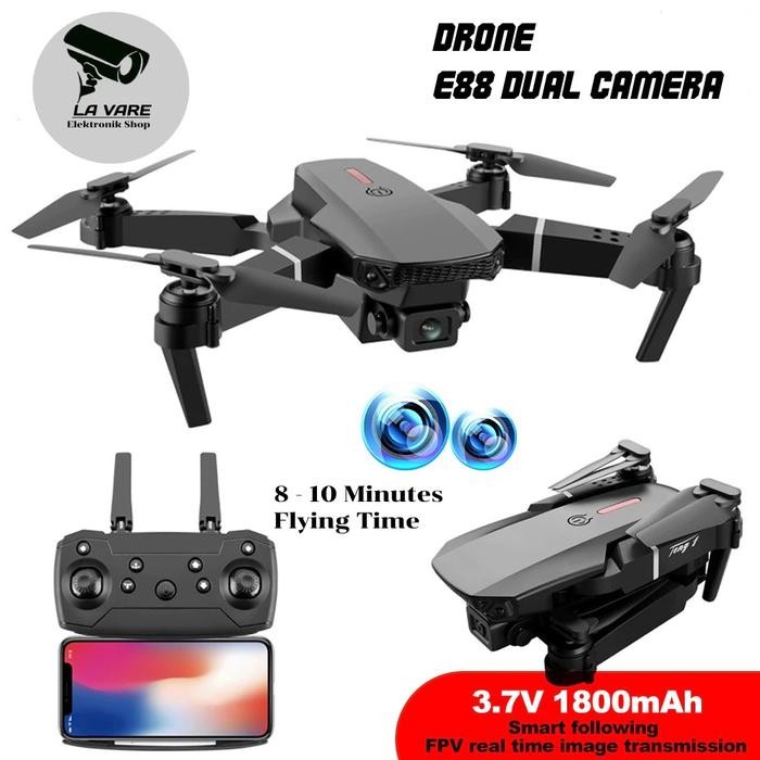 [CLAIRETOYS} Drone E88 Dual Kamera WIFI Kamera Drone E88 Wireless Remote Kamera Wifi FPV Avoid