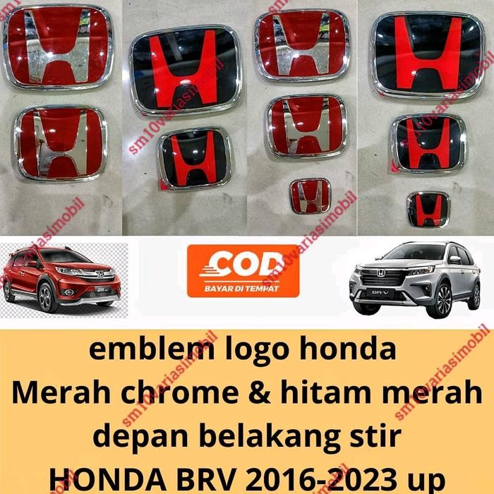 Emblem/ Logo Honda Merah Chrome Depan Belakang Stir Freed Ori
