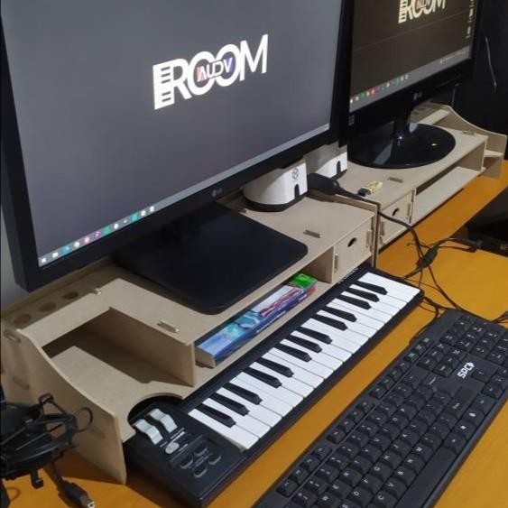 

Korean Aesthetic White Study Table Wood Desk Rack Organizer Pc Stand