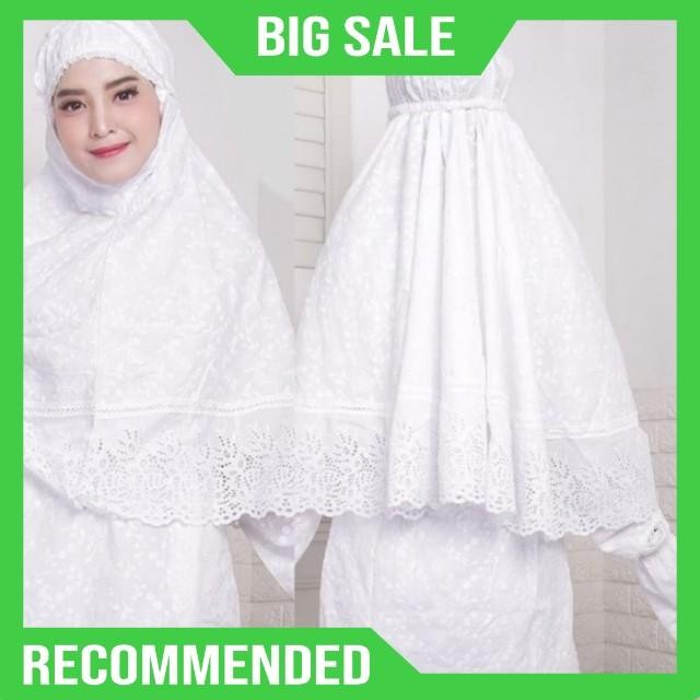 Bergo Putih Polos Premium Haji Dan Umroh Ukuran XL Jumbo