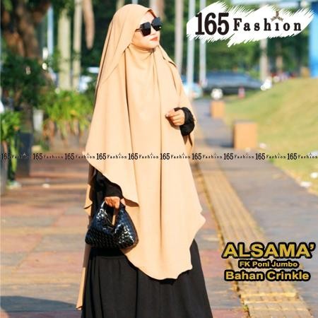 French Khimar Poni Jumbo Crinkle Alsama Syar'I Cadar On Pola By 165Fashion